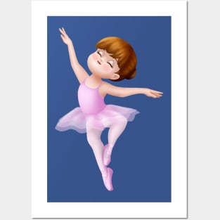 Cute Pink Tutu Ballerina Girl Dancer Posters and Art